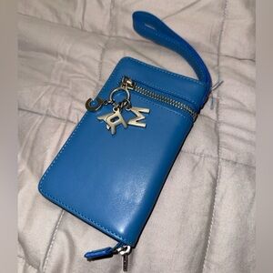 Marc Jacobs Blue Leather Wristlet Wallet with Charms